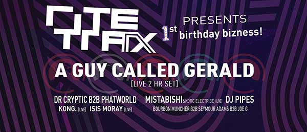 22 October: A Guy Called Gerald Live, Rite Trax 1st Birthday, Trafalgar Warehouse, Sheffield, Yorkshire, England
